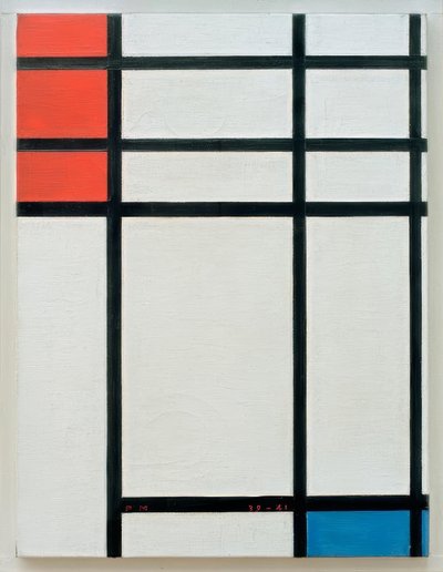 Composition en rouge, bleu et blanc - Piet Mondrian